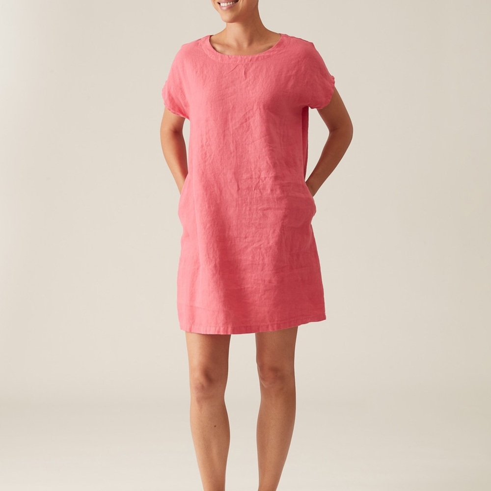 Drop Shoulder Linen Dress